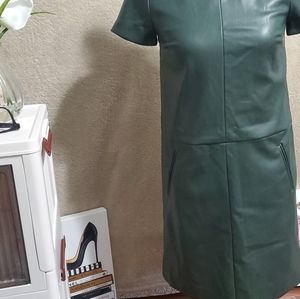Ann Taylor Faux Leather Dress. Size 0 petite.